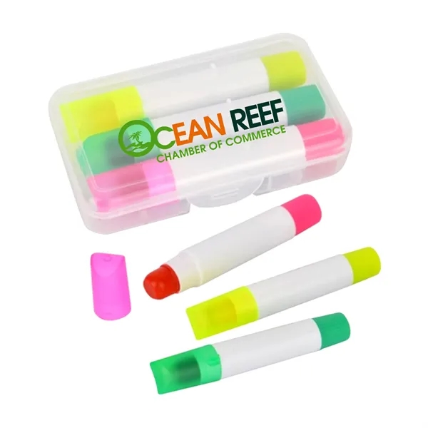 3 Piece Gel Highlighter Set w/Case... from ASI 41511 Brainchild USA Inc / BrainChild Gift Club
