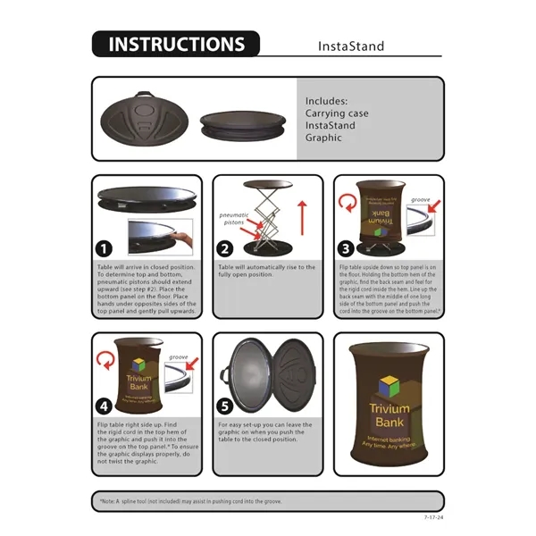 Auto rise table stand, stretch polyester banner and hardware... from ASI 80228 Quinn