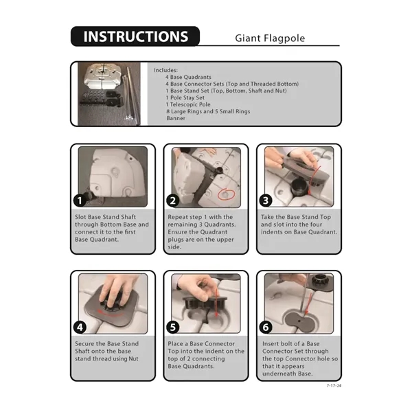 Giant flagpole double sided 38" x 120" replacement banner... from ASI 80228 Quinn