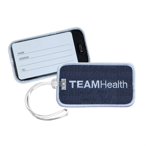 2 1/2" x 4 1/2" luggage tag that's embroidered on one... from ASI 90160 Suntex Industries