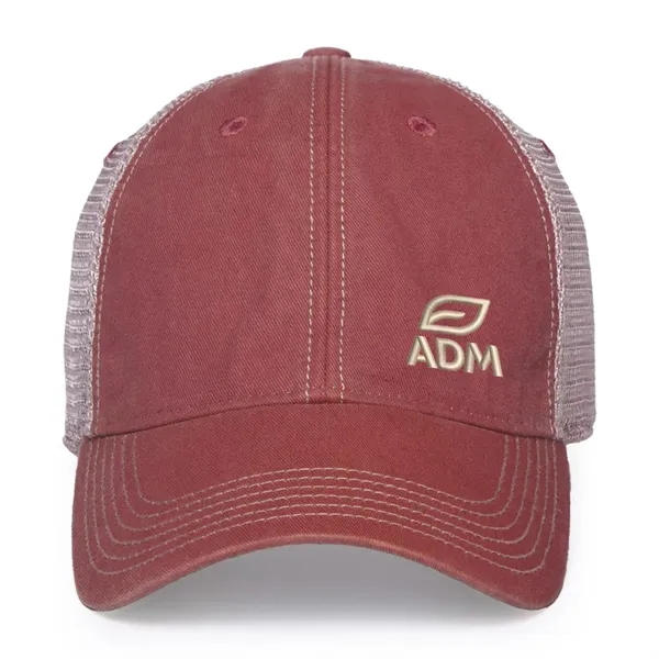 6 panel, vintage-wash trucker cap with soft mesh back panels and... from ASI 56070 Gemline / Gemline®