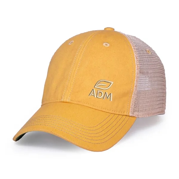 6 panel, vintage-wash trucker cap with soft mesh back panels and... from ASI 56070 Gemline / Gemline®