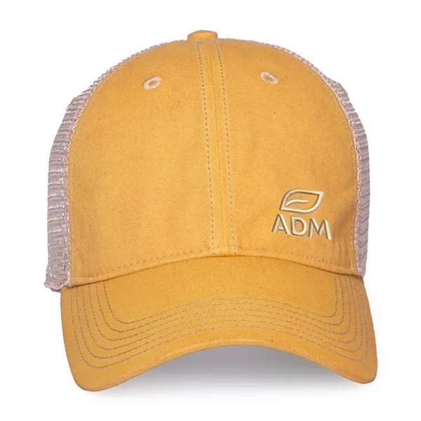 6 panel, vintage-wash trucker cap with soft mesh back panels and... from ASI 56070 Gemline / Gemline®