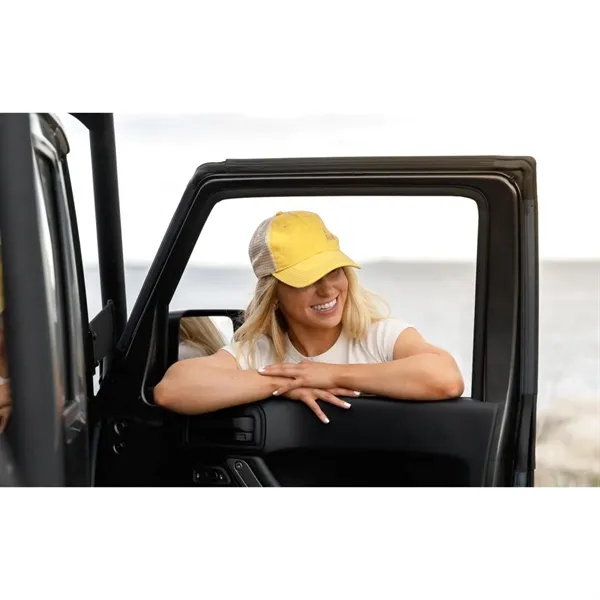 6 panel, vintage-wash trucker cap with soft mesh back panels and... from ASI 56070 Gemline / Gemline®