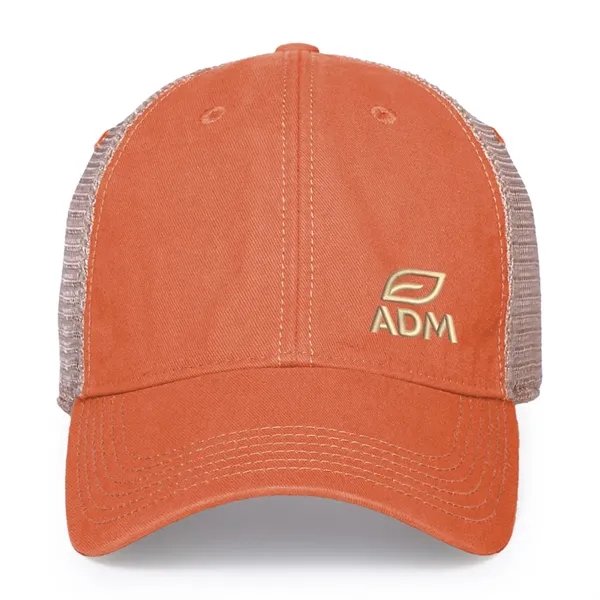 6 panel, vintage-wash trucker cap with soft mesh back panels and... from ASI 56070 Gemline / Gemline®