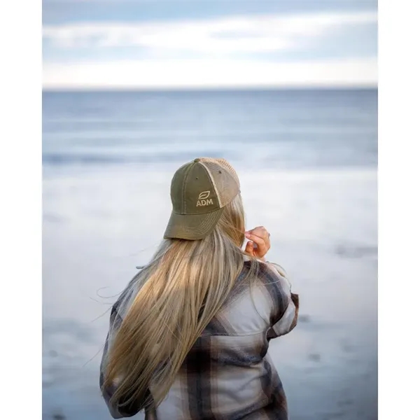 6 panel, vintage-wash trucker cap with soft mesh back panels and... from ASI 56070 Gemline / Gemline®