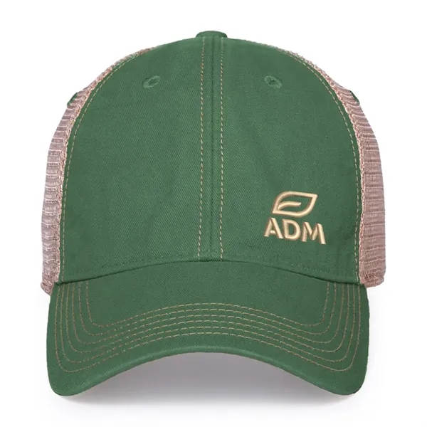 6 panel, vintage-wash trucker cap with soft mesh back panels and... from ASI 56070 Gemline / Gemline®
