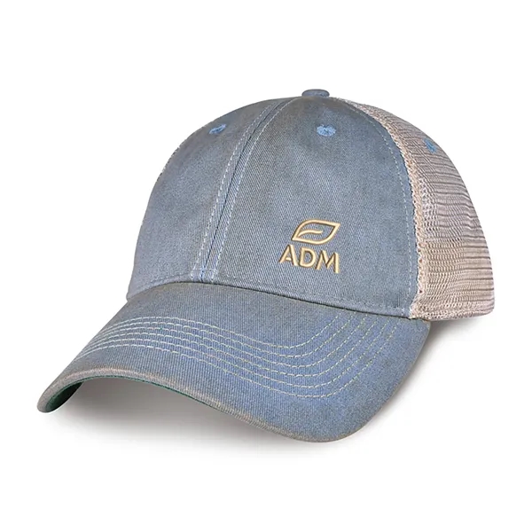 6 panel, vintage-wash trucker cap with soft mesh back panels and... from ASI 56070 Gemline / Gemline®