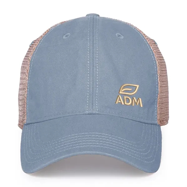 6 panel, vintage-wash trucker cap with soft mesh back panels and... from ASI 56070 Gemline / Gemline®