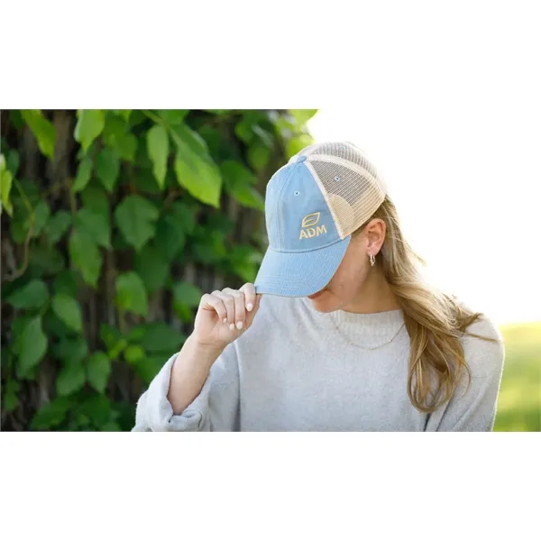 6 panel, vintage-wash trucker cap with soft mesh back panels and... from ASI 56070 Gemline / Gemline®