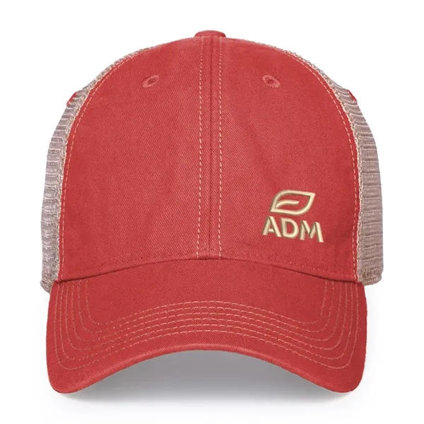 6 panel, vintage-wash trucker cap with soft mesh back panels and... from ASI 56070 Gemline / Gemline®