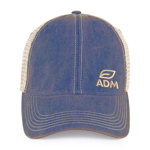 6 panel, vintage-wash trucker cap with soft mesh back panels and... from ASI 56070 Gemline / Gemline®