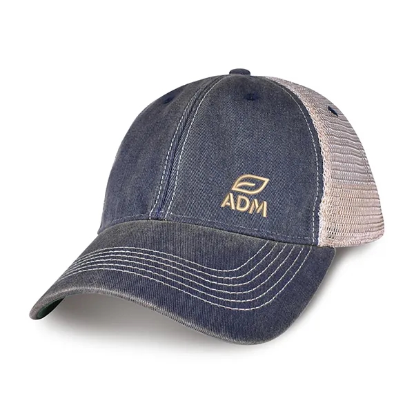 6 panel, vintage-wash trucker cap with soft mesh back panels and... from ASI 56070 Gemline / Gemline®