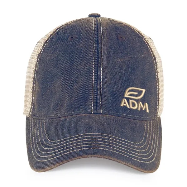 6 panel, vintage-wash trucker cap with soft mesh back panels and... from ASI 56070 Gemline / Gemline®