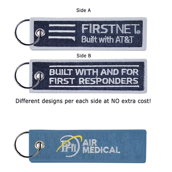 Embroidered key tag that measures 1 1/2" x 5" with denim... from ASI 90160 Suntex Industries