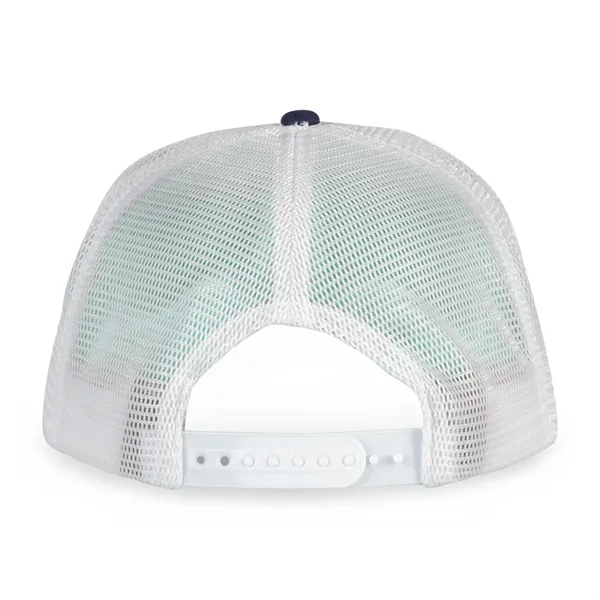 Five panel trucker cap with flex mesh back and plastic snapback... from ASI 56070 Gemline / Gemline®