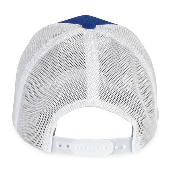 6 panel hat with mesh back, curved brim and plastic snapback... from ASI 56070 Gemline / Gemline®