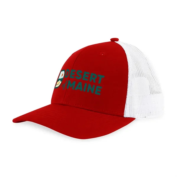6 panel trucker hat with mesh back, slight curved brim and... from ASI 56070 Gemline / Gemline®