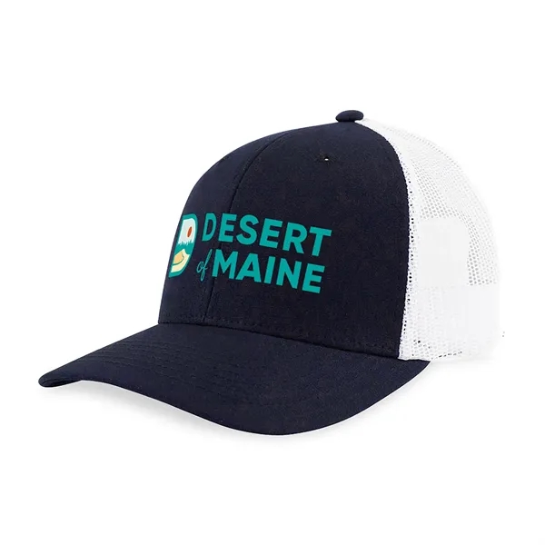 6 panel trucker hat with mesh back, slight curved brim and... from ASI 56070 Gemline / Gemline®