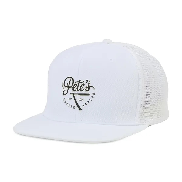 6-panel trucker cap with flex mesh back panels, flat brim and... from ASI 56070 Gemline / Gemline®