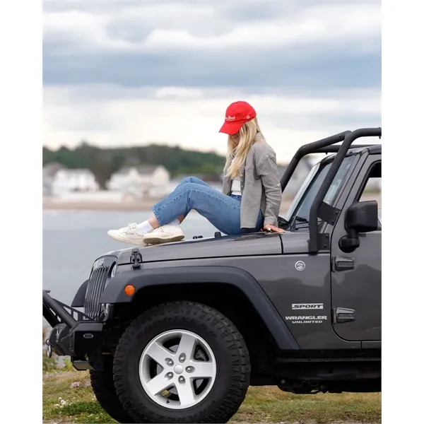 Six panel hat with low profile crown, curved brim, self-fabric strap... from ASI 56070 Gemline / Gemline®