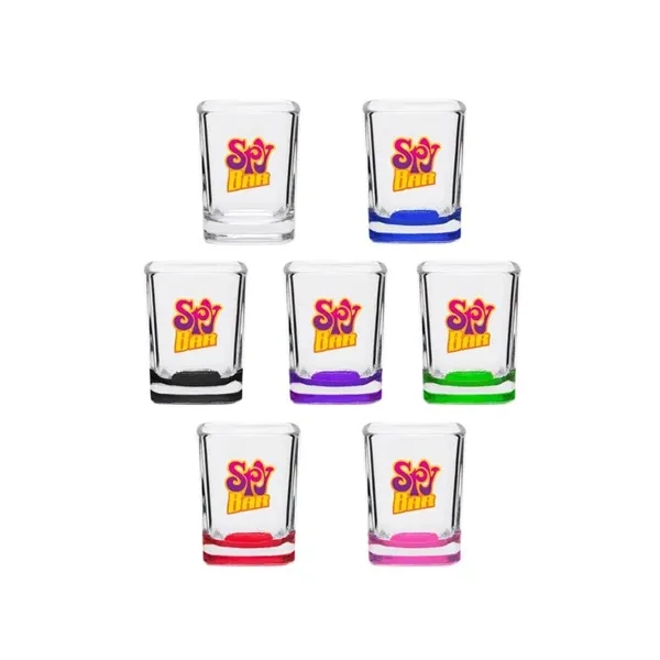 2 oz. square shaped clear shot glass.... from ASI 88060 Snugz/USA Inc / SnugZ USA®