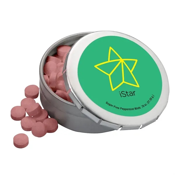 Large round push tin filled with sugar and gluten free mints.... from ASI 88060 Snugz/USA Inc / SnugZ USA®