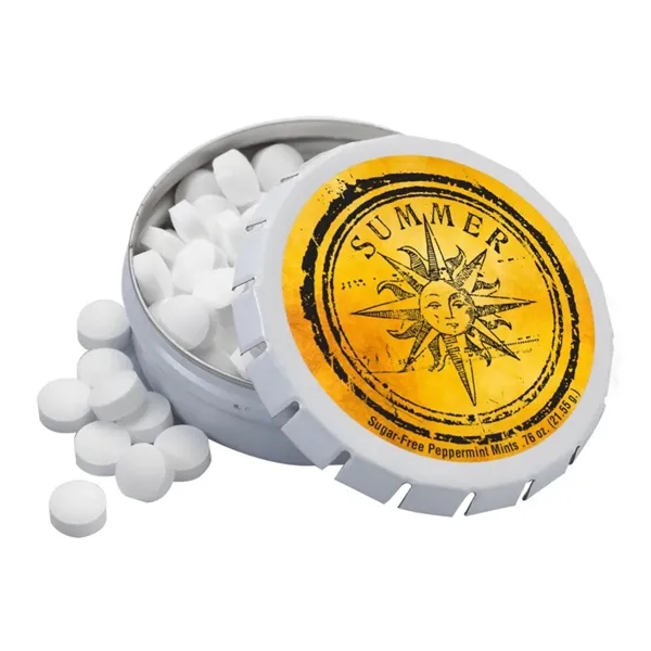 Large round push tin filled with sugar and gluten free mints.... from ASI 88060 Snugz/USA Inc / SnugZ USA®
