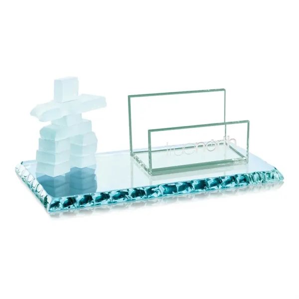 The Inukshuk on Chipped Cardholder features a simple jade glass panel... from ASI 84592 St Regis Group / St Regis