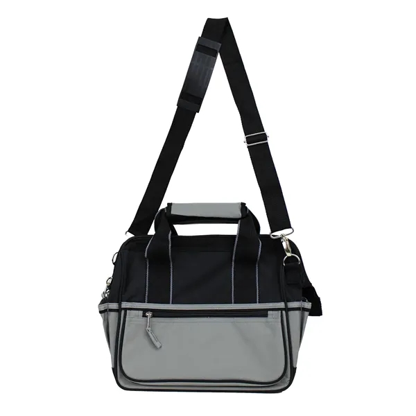 Deluxe 2-tone tool tote bag with multiple compartments and made with... from ASI 37980 Bagworld