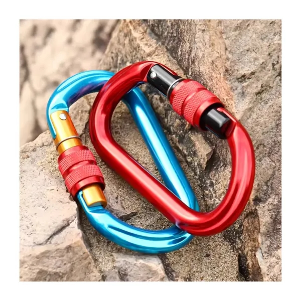 D Ring screw gate aluminum carabiner plus laser engraving on 1... from ASI 37218 Athena Promo (tm)