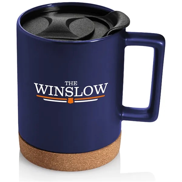 14 oz. Cork Base Square Handle Ceramic Mug... from ASI 39820 Opusline (Benmex) / Opus Line