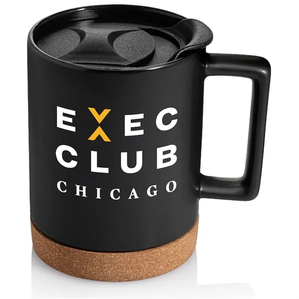 14 oz. Cork Base Square Handle Ceramic Mug... from ASI 39820 Opusline (Benmex) / Opus Line