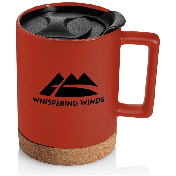14 oz. Cork Base Square Handle Ceramic Mug... from ASI 39820 Opusline (Benmex) / Opus Line