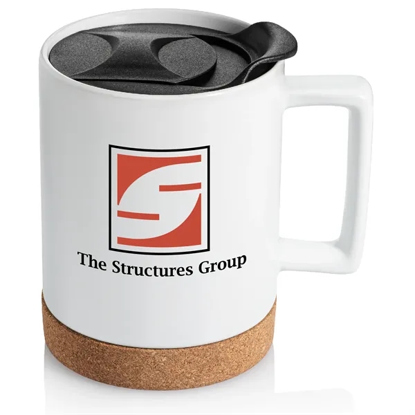 14 oz. Cork Base Square Handle Ceramic Mug... from ASI 39820 Opusline (Benmex) / Opus Line