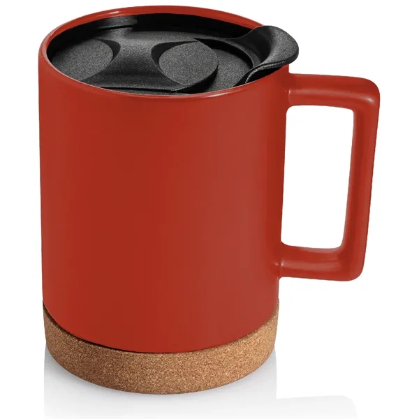 14 oz. Cork Base Square Handle Ceramic Mug... from ASI 39820 Opusline (Benmex) / Opus Line