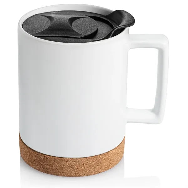 14 oz. Cork Base Square Handle Ceramic Mug... from ASI 39820 Opusline (Benmex) / Opus Line