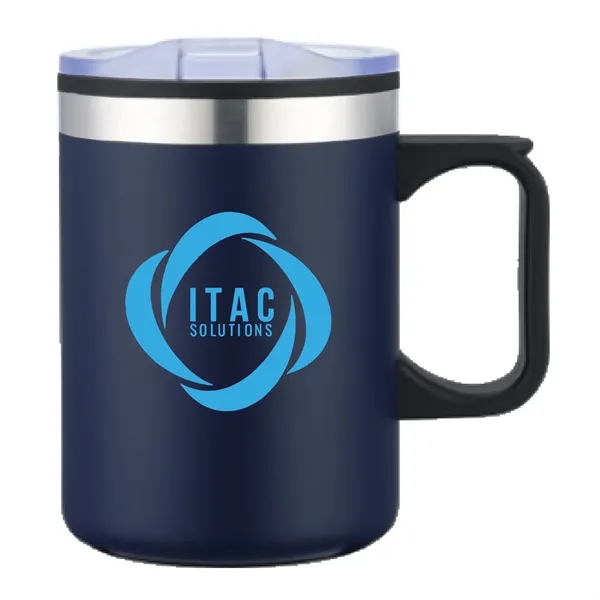 14 oz Stainless Coffee Cup Mug w/ Lid Handle... from ASI 39820 Opusline (Benmex) / Opus Line