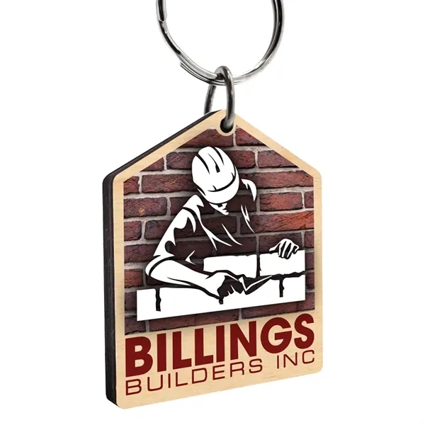Customizable birch wood keychain with a 1" split ring.... from ASI 72521 Morris Magnets / Laser Cuts