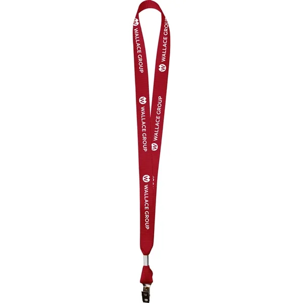 Screen printed 3/4" lanyard made of poly ribbon material.... from ASI 54100 Fields Manufacturing Inc / Fields