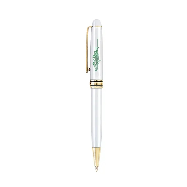 Twist action ballpoint pen with elegant enamel finish, shiny gold trims... from ASI 31517 Admart Products / Admart Line