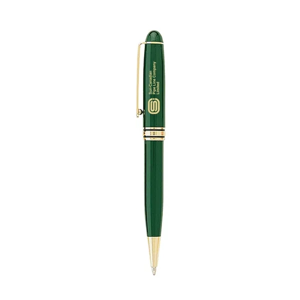 Twist action ballpoint pen with elegant enamel finish, shiny gold trims... from ASI 31517 Admart Products / Admart Line
