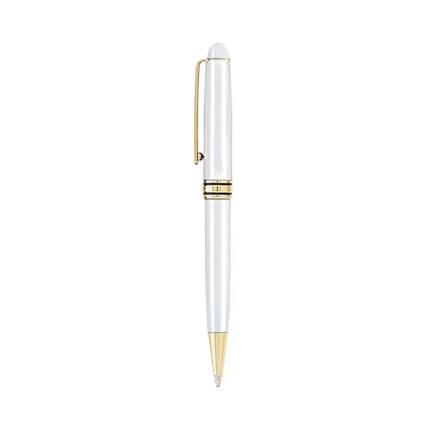 Twist action ballpoint pen with elegant enamel finish, shiny gold trims... from ASI 31517 Admart Products / Admart Line