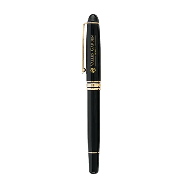 Cap-off roller ball pen with enamel finish barrel, shiny gold trims... from ASI 31517 Admart Products / Admart Line