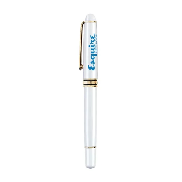 Cap-off roller ball pen with enamel finish barrel, shiny gold trims... from ASI 31517 Admart Products / Admart Line