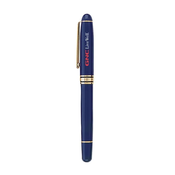 Cap-off roller ball pen with enamel finish barrel, shiny gold trims... from ASI 31517 Admart Products / Admart Line