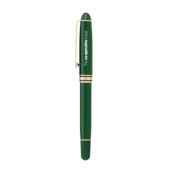 Cap-off roller ball pen with enamel finish barrel, shiny gold trims... from ASI 31517 Admart Products / Admart Line