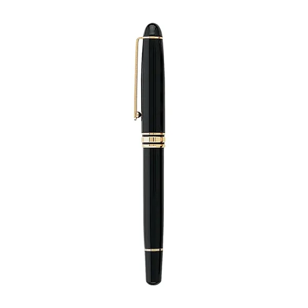 Cap-off roller ball pen with enamel finish barrel, shiny gold trims... from ASI 31517 Admart Products / Admart Line
