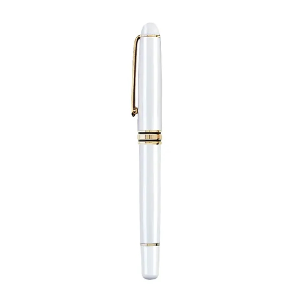 Cap-off roller ball pen with enamel finish barrel, shiny gold trims... from ASI 31517 Admart Products / Admart Line