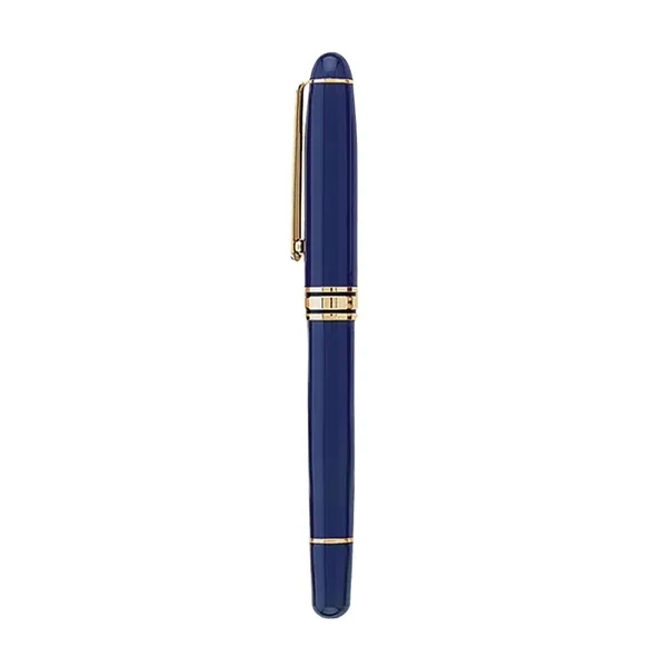 Cap-off roller ball pen with enamel finish barrel, shiny gold trims... from ASI 31517 Admart Products / Admart Line